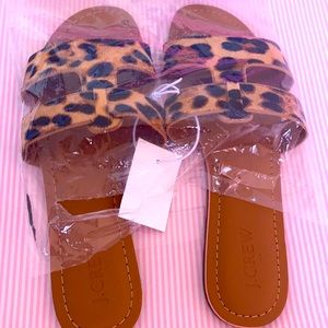 J crew leopard slippers new in bag